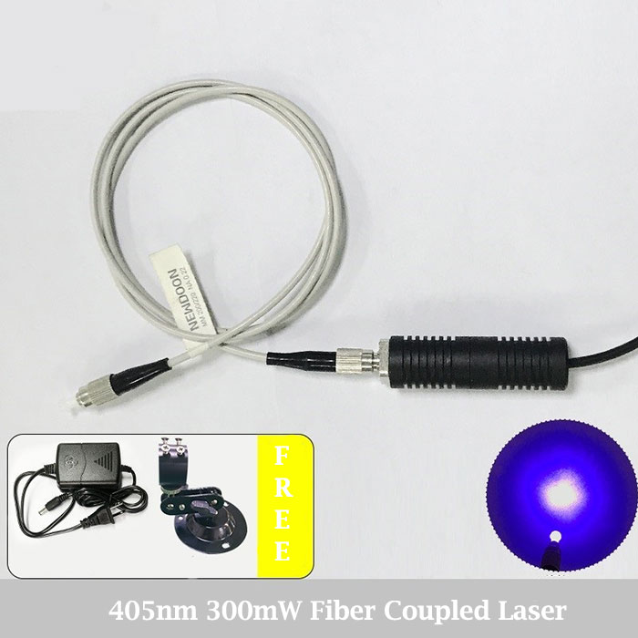 405nm 300mW Blue Fiber Coupled Laser Pigtailed Laser Diode Module - Click Image to Close